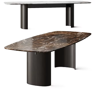 Table Marble Table Oval Table 3d model