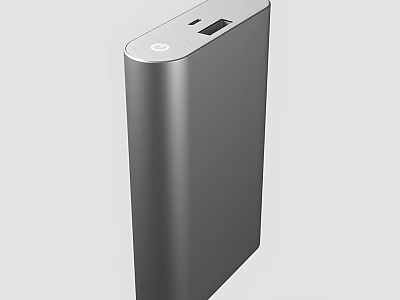 Portable Silver Aluminum Power Bank With Sleek Design For Daily Charging Needs 3d model