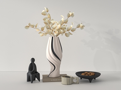 Curved ceramic vase model