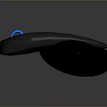 Ergonomic Computer Mouse With Dark Gray Design Curved Shape And Blue Light Indicator 3d model