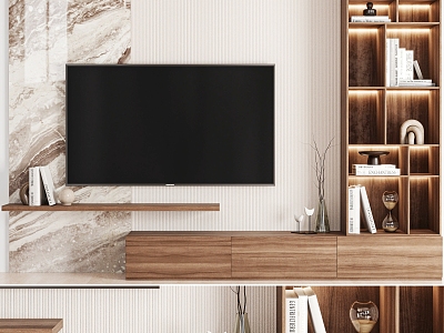 Modern TV background wall model