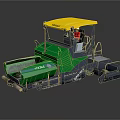 Green And Yellow ABG VOGELE Road Roller With Cab And Tracks