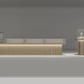 Elegant Modern Jewelry Store Interior With Wooden Counter And Glass Display Cases