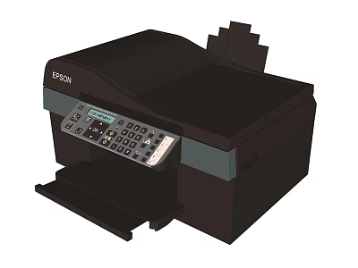 Essential Office Appliance EPSON Multifunctional Printer With Black Design And Control Panel 3d model