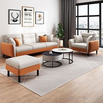 Modern Sofa Coffee Table Combination Simple Sofa Coffee Table Combination Decorations 3d model