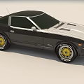 Vintage Two Tone Sports Car With Yellow Rims