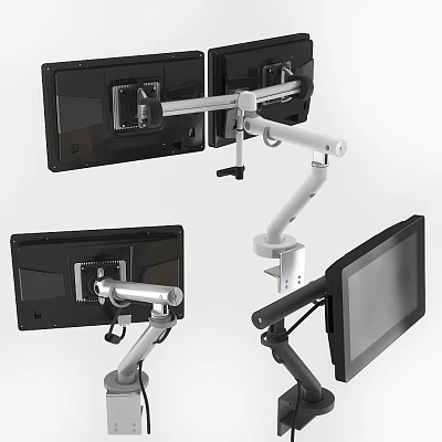 Ergonomic Computer Monitor Stands With Adjustable Arms Multiple Angles And Desk Mount Design 3d model
