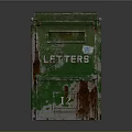 Vintage Green Rusted Mailbox With Letters Text And Number 12