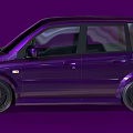 Purple Compact Car With Shiny Exterior Black Alloy Wheels And Sporty Design