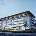 Modern Multi story Industrial Factory Building With White Facade And Large Glass Windows