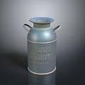 Vintage Blue Milk Can With Handles For Twiner's Market Home Decor