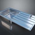 Durable Stainless Steel Kitchen Sink With Drainboard And Faucet For Household Use