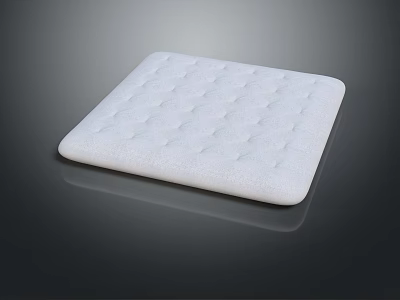 White Square Cushion With Textured Surface And Soft Foam Padding Design 3d model