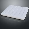White Square Cushion With Textured Surface And Soft Foam Padding Design 3d model