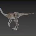 Realistic Prehistoric Dinosaur With Striped Body Long Neck And Bipedal Stance