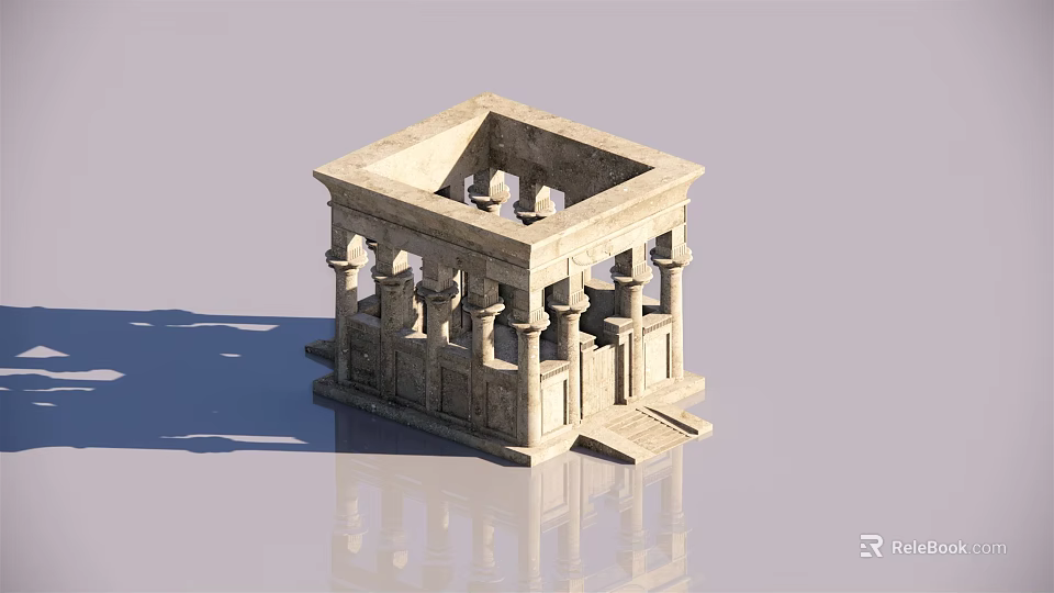 Classical European Style Architectural Structure With Stone Columns Arches And Steps 3d model 