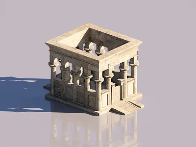 Classical European Style Architectural Structure With Stone Columns Arches And Steps 3d model