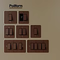 Elegant Poliform Modern Wooden Switch Panels With Multiple Switches And Sockets