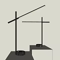 Modern Minimalist Table Lamp With Black Metal Frame On White Desk