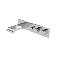 Elegant Modern Chrome Wall Mounted Faucet With Double Handles Design