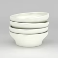 Tech Exhibition Hall Showcasing Stacked White Bowls With Contemporary Design