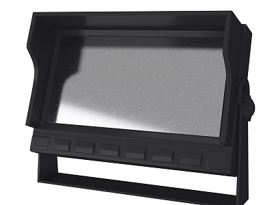 Sleek Black Computer Monitor With Stable Stand And Control Buttons 3d model