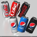 Assorted Carbonated Drink Cans Including Coke Pepsi Diet And Zero Varieties