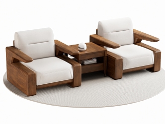 New Chinese Style Single Sofa Leisure Chair Single Chair 3d model