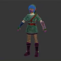 3D Model Elf Character In Green Outfit With Brown Belt Long Gloves And Boots