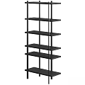 Modern Minimalist Storage Shelving Unit With Wooden Shelves And Metal Frame