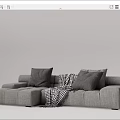 Modern corner sofa multiplayer sofa 3d model