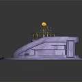 Spiral Staircase Design For Circular Structure With Central Decorative Fixture And Steps