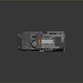 Military Wheeled Tank With Orange Cargo Container Antennas And Metal Armor