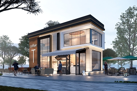 Modern Coffee House 3d model