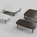 Modern Minimalist Coffee Tables With White Dark Brown Tops Square Oval Shapes And Black Legs
