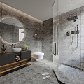 Modern Bathroom Minimalist Study Bathroom 3d model