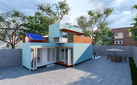 Modern Container Building Container Shop Container Cafe Cultural and Creative Container Public Building Small Building Post Building 3d model