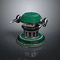 Green Mechanical Device With Round Top Metal Components And Stable Base Structure 3d model