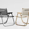 Modern Leisure Chairs With Metal Wooden Frames And Gray Beige Fabric Seats