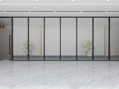 modern glass partition wall louver glass partition office glass partition corridor glass partition glass door 3d model