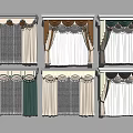 Various Colored Curtains With Decorative Valances And Layered Sheer Panels