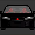 Modern Black Sporty Sedan With Red Interior Rear Spoiler And Alloy Wheels