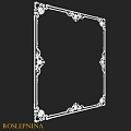 Ornate White Decorative Frame Component With Intricate Floral Patterns And Corner Details