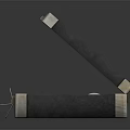 Open Black Storage Case With Gun Knife And Metal Hardware