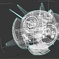 Sci-fi missile drone tech ball 3d model