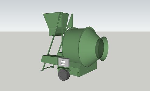 modern mixer concrete mixer machine spotlight aircraft 3d model