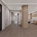 Modern Home Office With Gray Storage Cabinets Open Shelves Books Desk And Chairs