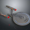 Starship Enterprise NCC1701 With Disc Shaped Hull And Red Engines For Space Exploration