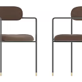 Modern Leisure Chairs With Beige Upholstery And Black Metal Armrest Frame In Sleek Design