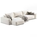 Modern Sectional Sofa Designs With White Gray Colors Cushions And Blanket